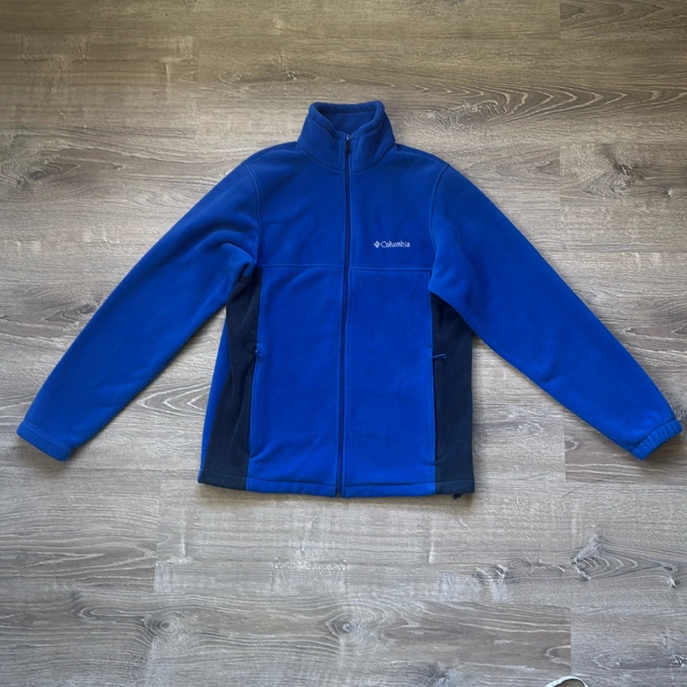 COLUMBIA Blue Colorblock Fleece Zip Up Jacket